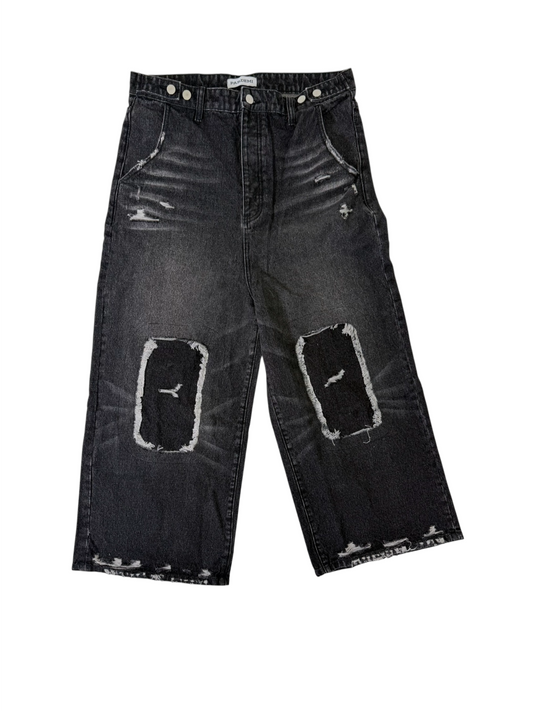 Black Destroyed Denim