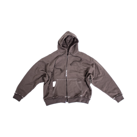 Missing Pieces Zip-Up Hoodie - Charcoal