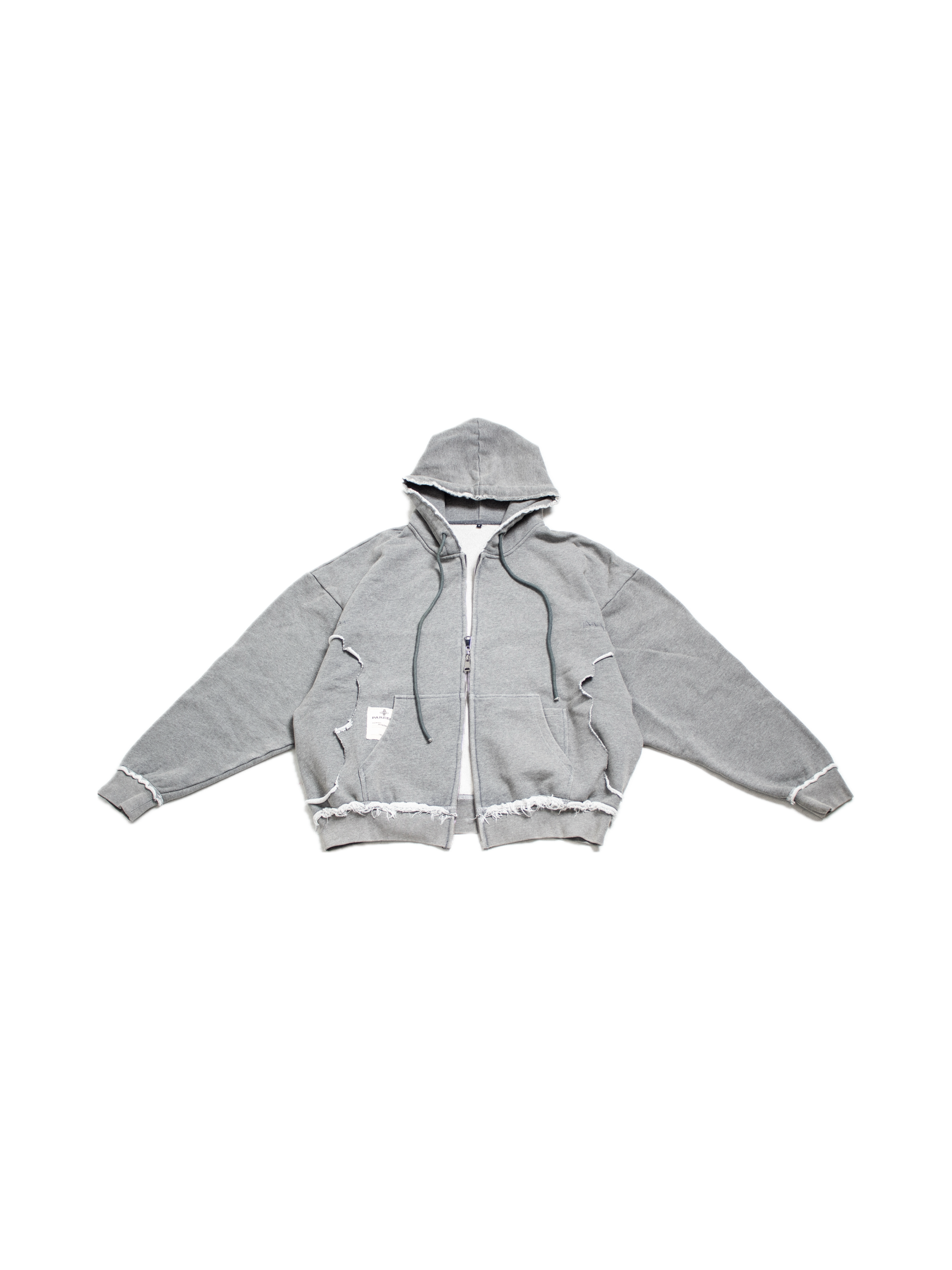 Missing Pieces Zip-Up Hoodie - Light Grey